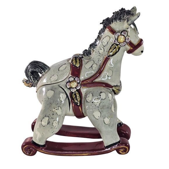 Blue Sky Clayworks Rocking Horse Trinket Box By Heather Goldminc 2005 - Picture 1 of 10